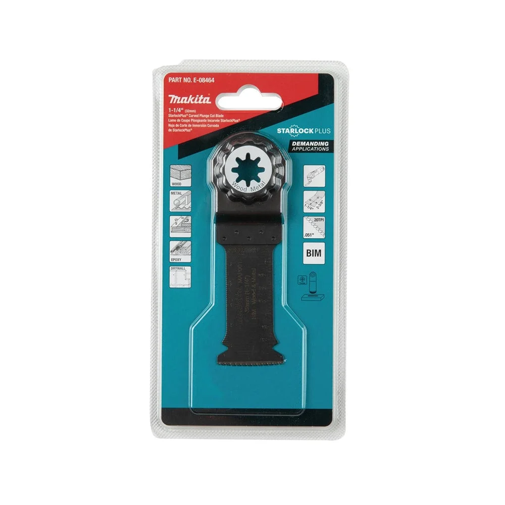 Makita E-08464 StarlockPlus Oscillating Multi-Tool 1-1/4in. Bi-Metal Curved Plunge Cut Blade