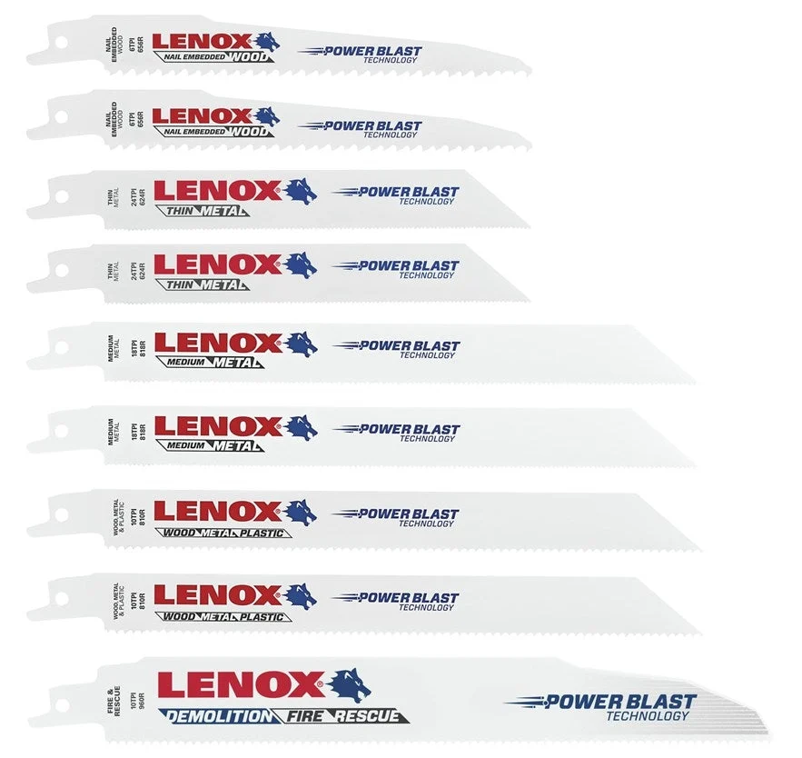 Lenox Tools General Purpose Reciprocating Saw Blade Kit With Bonus Storage Case 9-Piece Set
