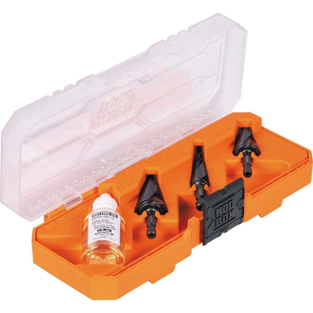 Klein Tools QRST3PC Quick Release Step Bit Set, 3 Pc