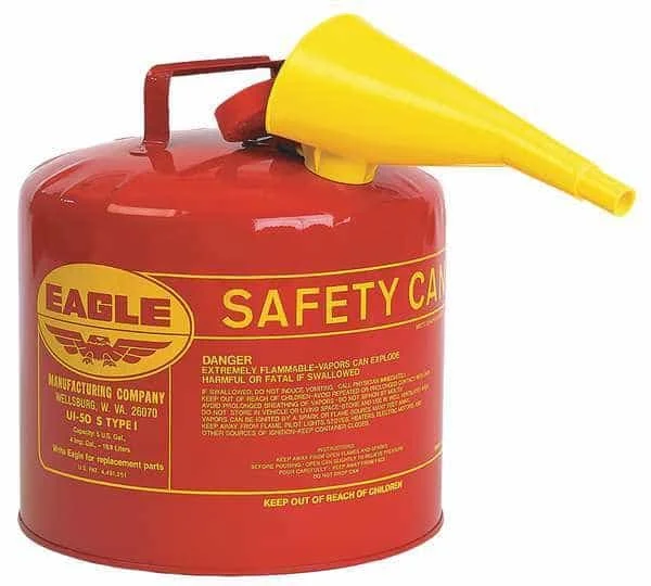 Eagle UI-50-FS Type I Safety Can, 5 Gal. Red with F-15 Funnel