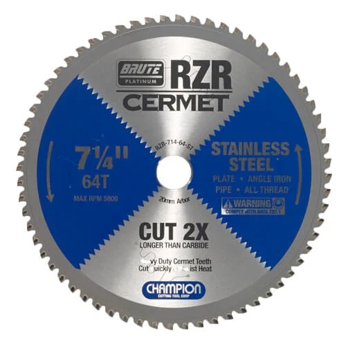 Champion Rzr-714-64-St 7-1/4 In. Cermet Saw Blade
