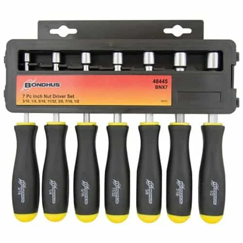 Bondhus 48445 Set 7 Hollow Shaft Nut Driver 3/16-1/2"