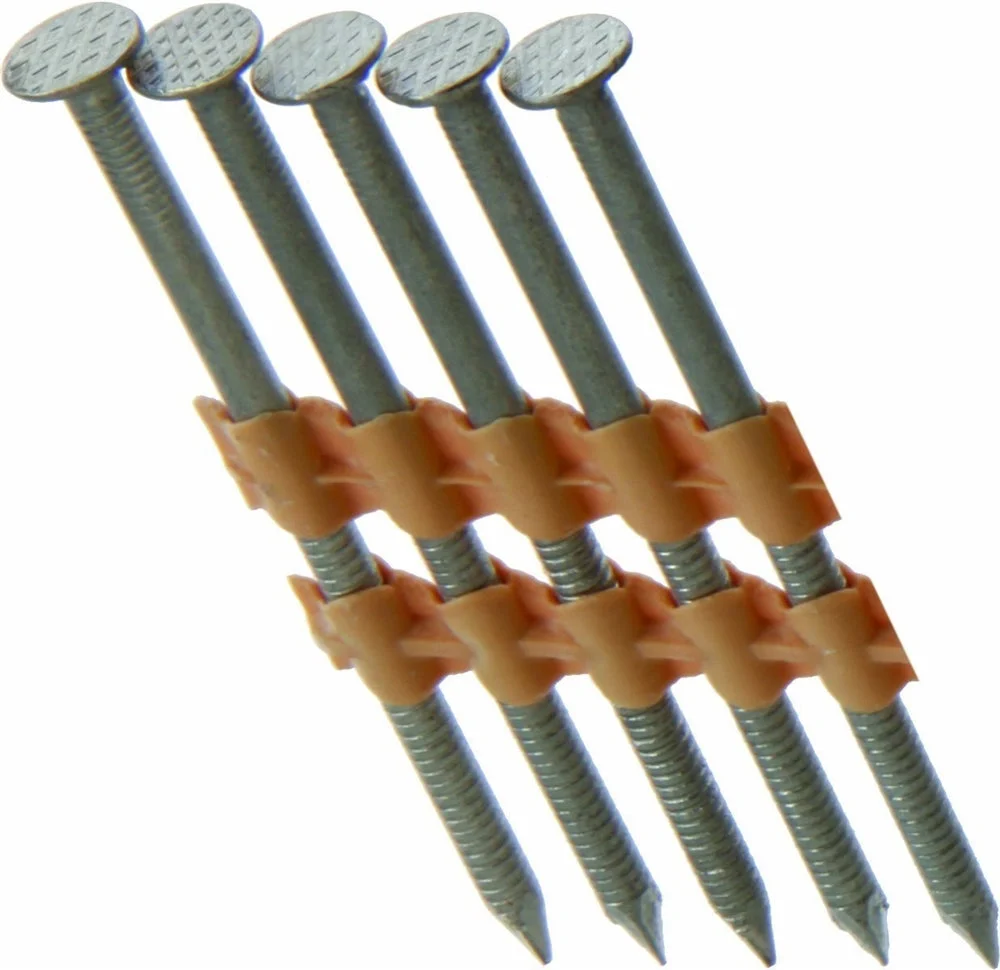 PrimeSource GR08R1M 21 Deg Plastic Strip Nails 2-3/8" X .113" Ring Bright - 1,000 pcs