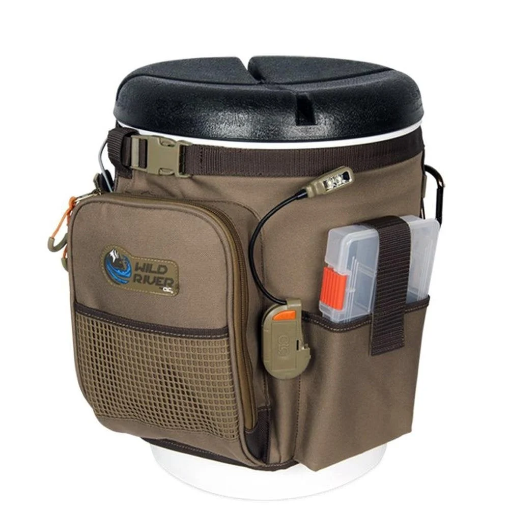 Wild River WT3507 Tackle Tek Rigger Lighted Bucket Organizer with Plier Holder and Two PT3500 Trays