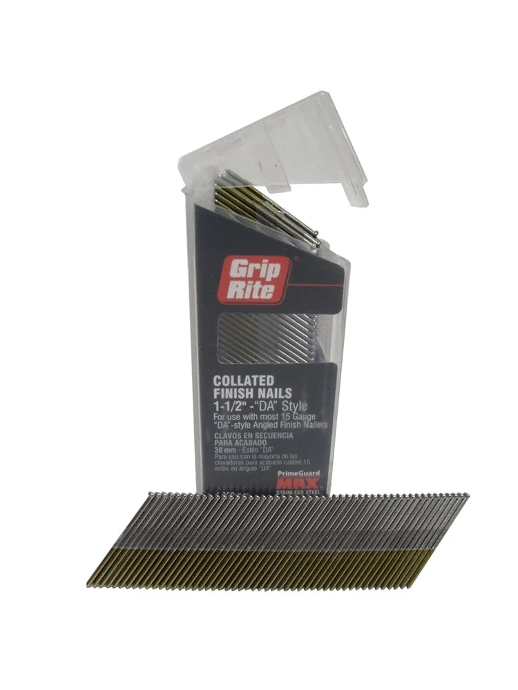 PrimeSource MAXB64879 Stainless Steel DA Style 15 gauge 1-1/2" Finish Nail 304SS - 1,000 pc Belt Clip