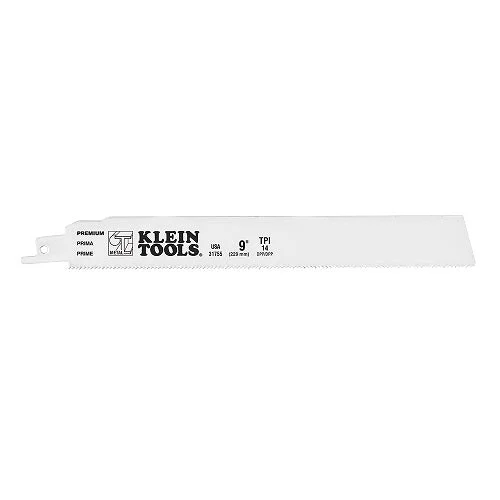 Klein 31755 9'' Reciprocating Saw Blades, 14 TPI, 5 Pack