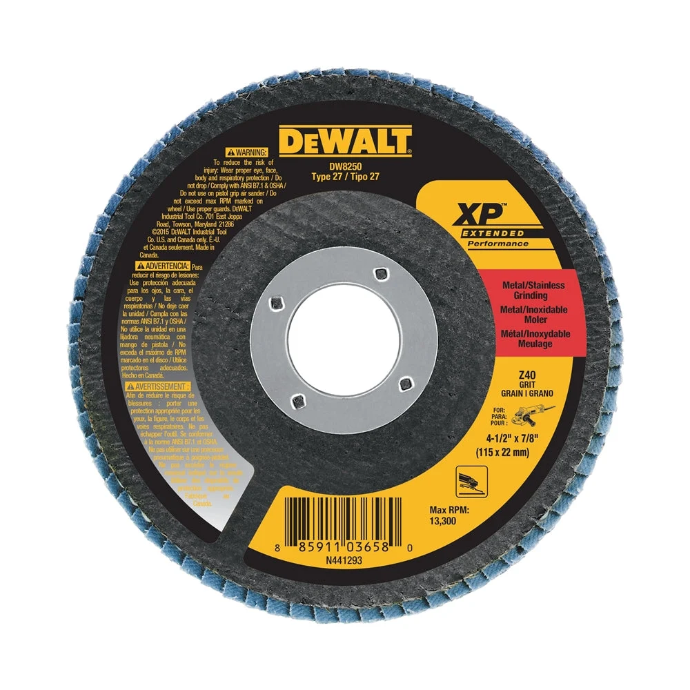 Dewalt Dw8254 4-1/2 X 5/8 In. 11 40G Xp Flap Disc (10 Pack)