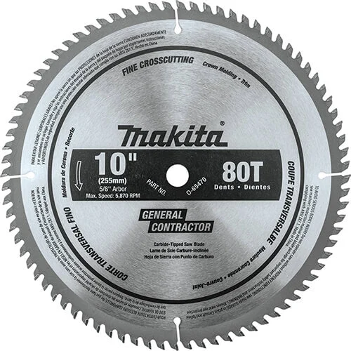 Makita D-65470 10 in. 80T Micro-Polished Saw Blade