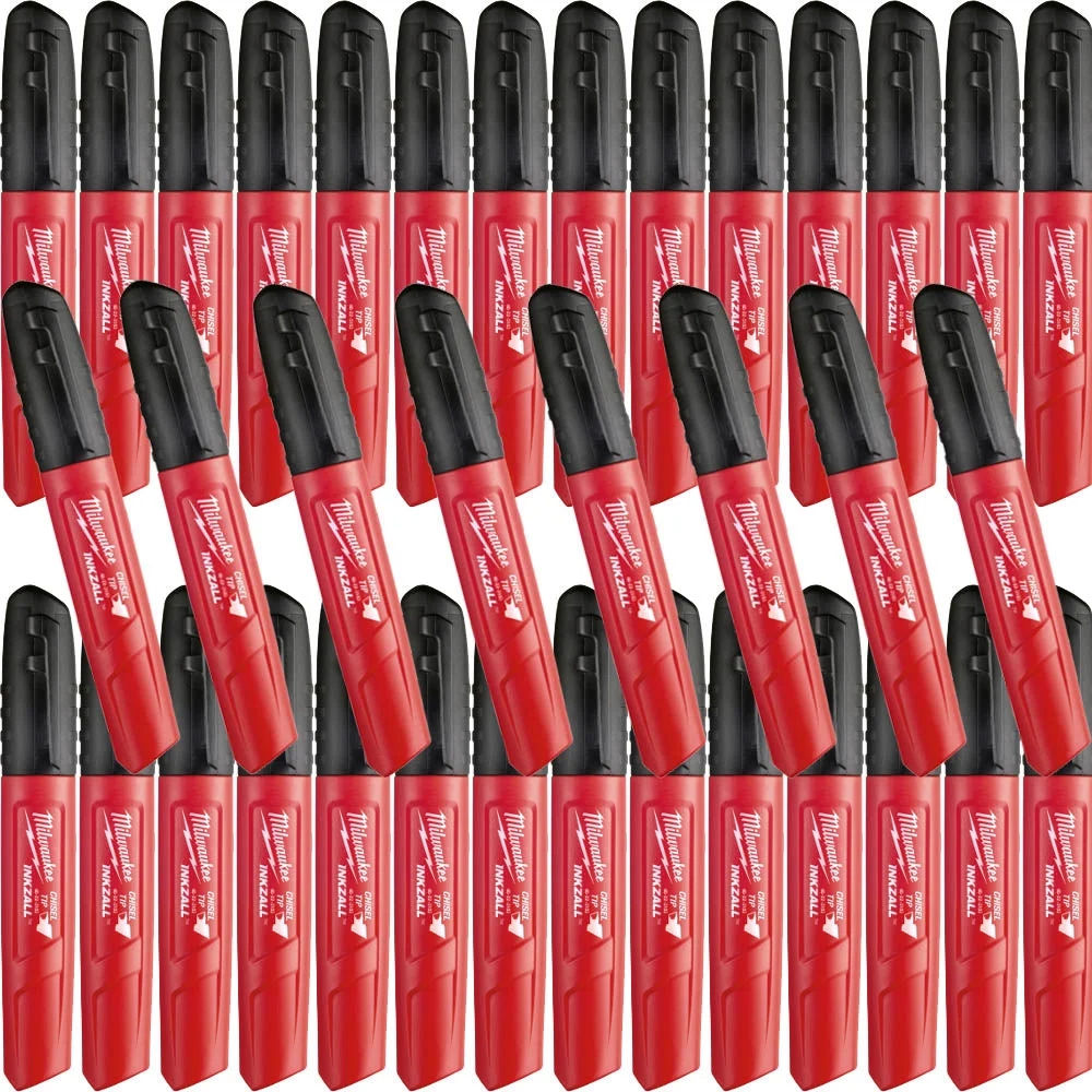 Milwaukee 48-22-3130 36Pk Inkzall Black Chisel Tip Markers