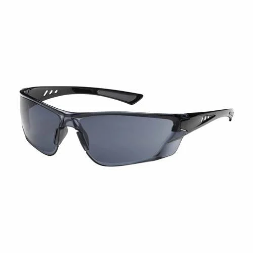 PIP 250-32-0021 Recon Eyewear, Gray Polycarbonate Lens, Anti-Scratch And Anti-Fog, Rimless, Gloss Black Temples W/ Non-Slip Pads, Soft Nosepiece, 9 -12 Pack