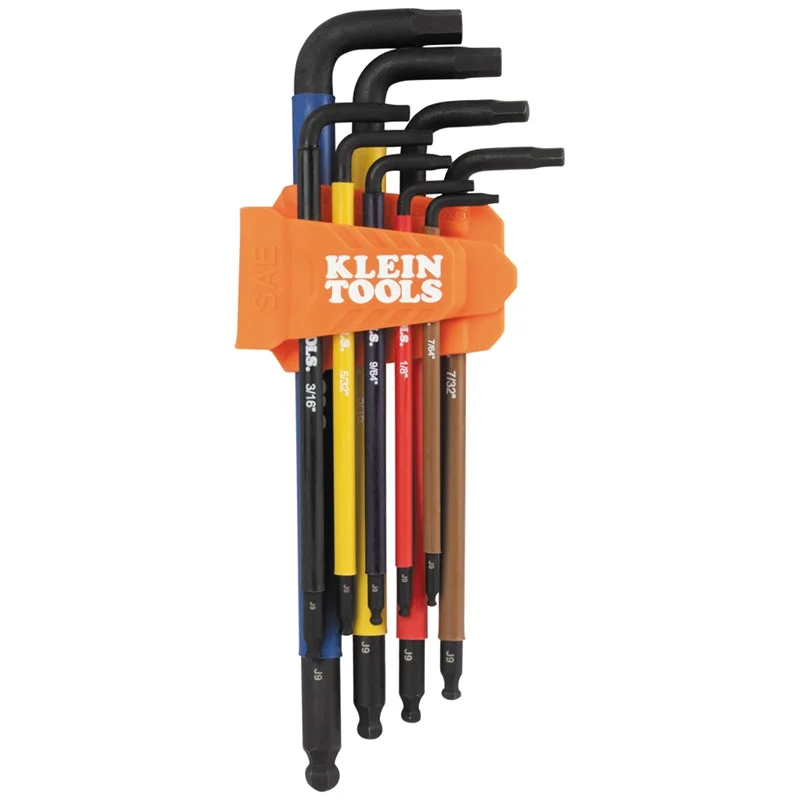 Klein BLS9 9 pc XL Hex Key Caddy Set, SAE, Color Coded