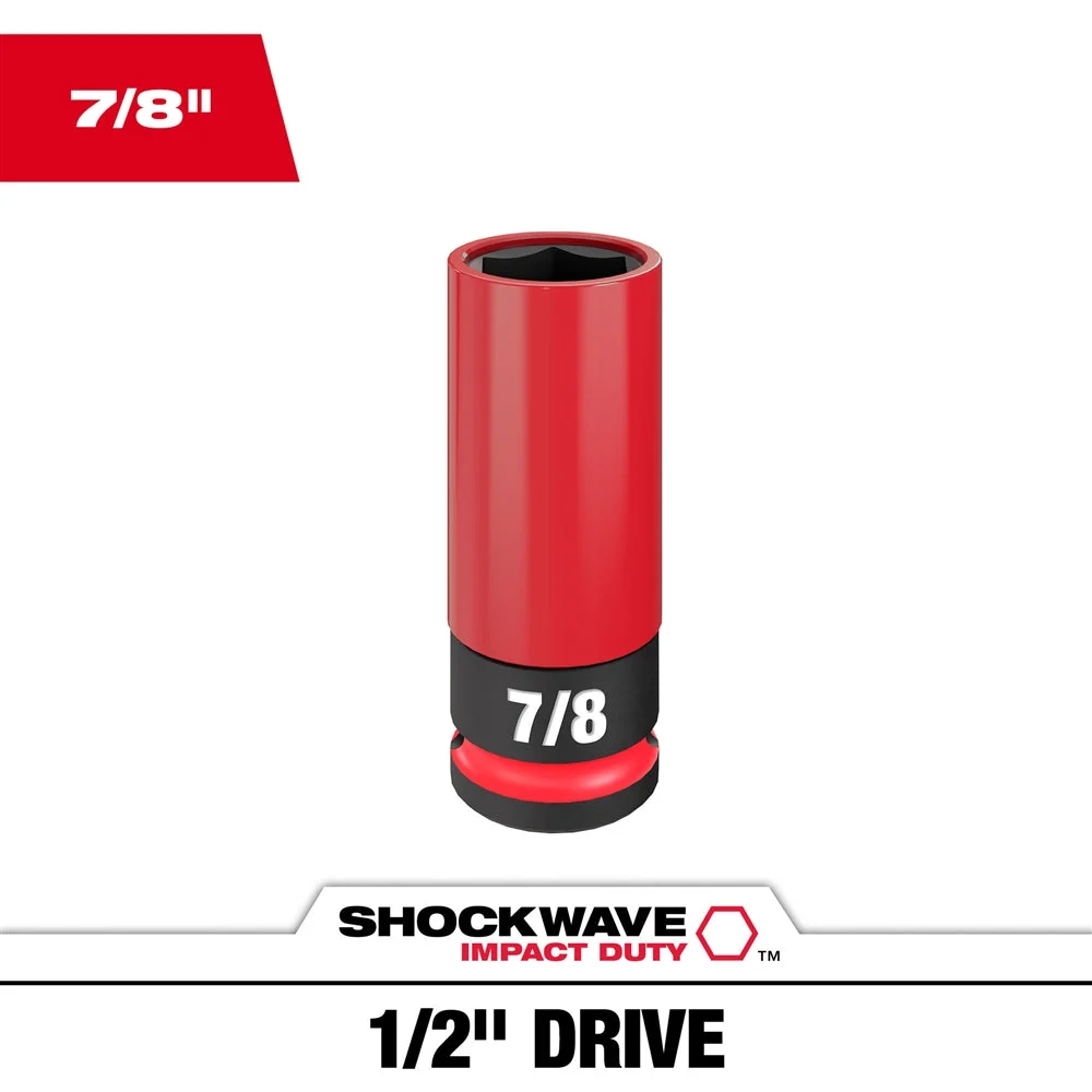 Milwaukee 49-66-7812 SHOCKWAVE Impact Duty 1/2 Drive 7/8" SAE Lug Nut Wheel Socket