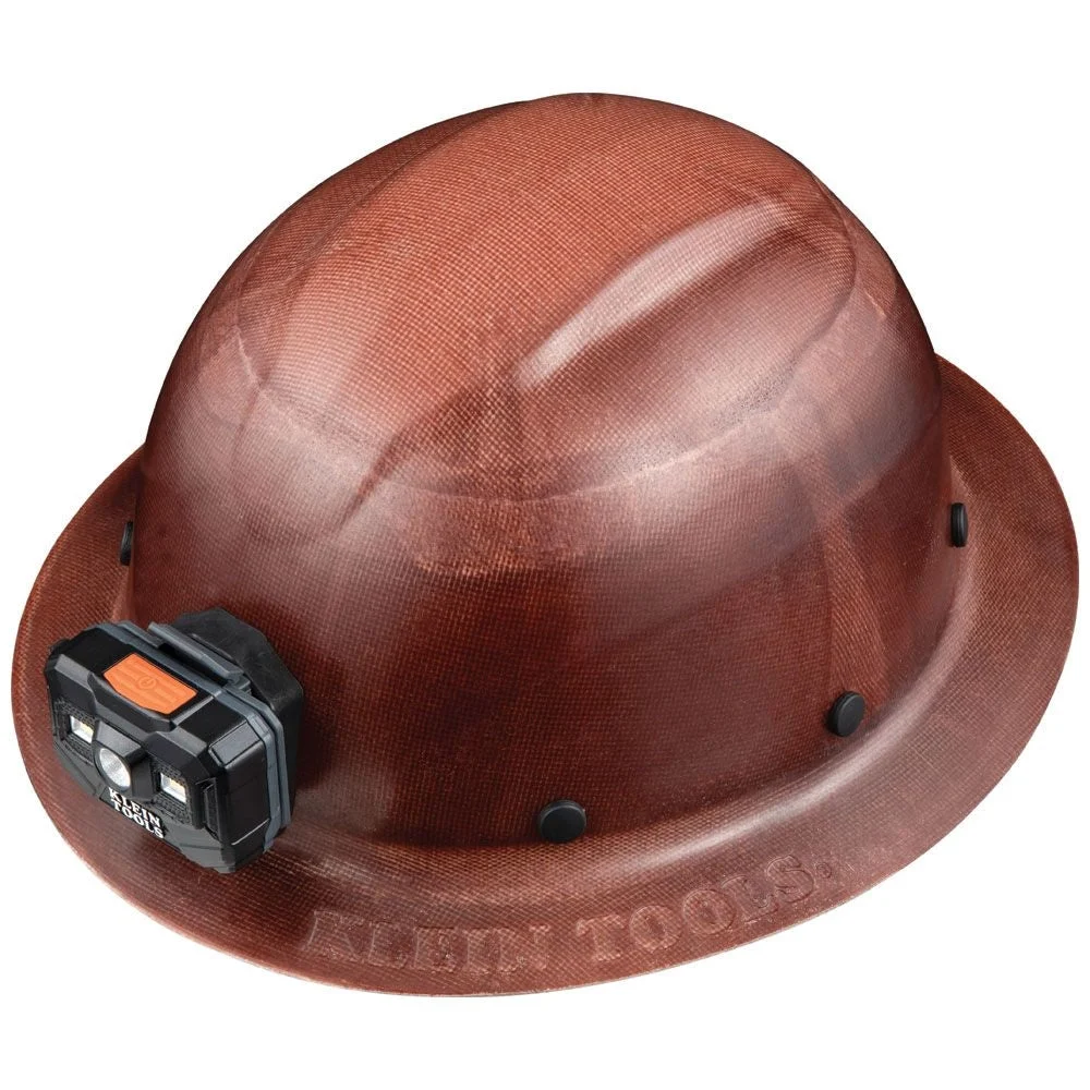 Klein 60447 High Temp Hard Hat, Brim w/Headlamp