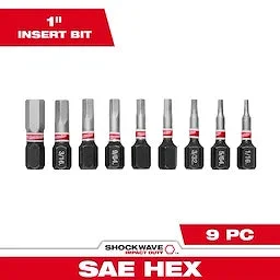 Milwaukee 48-32-4616 9PC 1IN INSERT HEX BIT SET