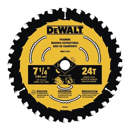 Dewalt Dwa171424 7-1/4 In. Circular Saw Blade 24T (5 Pack)
