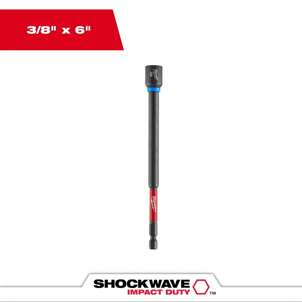 Milwaukee 49-66-4685 SHOCKWAVE Impact Duty 3/8"x 6" Magnetic Nut Driver BULK 10