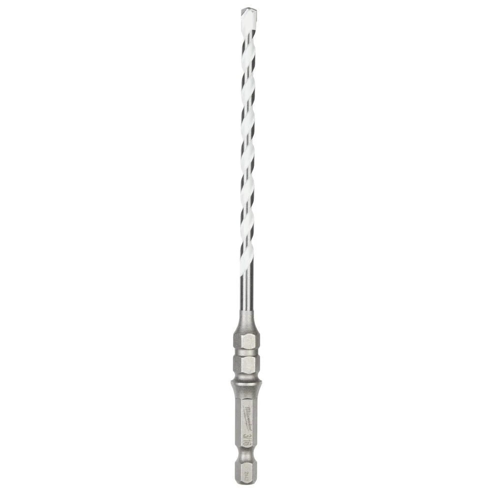 Milwaukee 48-20-8876 3/16" x 6" SHOCKWAVE Carbide Multi-Material Drill Bit for Concrete Screws 3 Pack