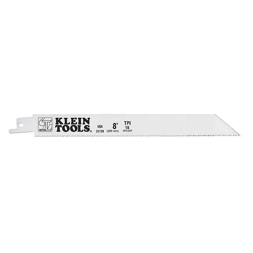 Klein 31739 8'' Reciprocating Saw Blades, 18 TPI, 5 Pack