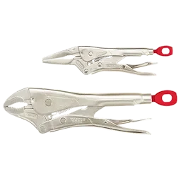 Milwaukee 48-22-3602 2 Pc. 10" CURVED JAW & 6" LONG NOSE TORQUE LOCK LOCKING PLIERS SET
