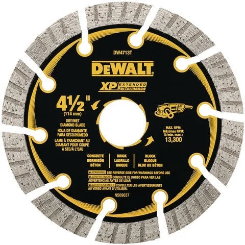 Dewalt DW4713T 4-1/2-in XP Turbo Segmented Diamond Blade