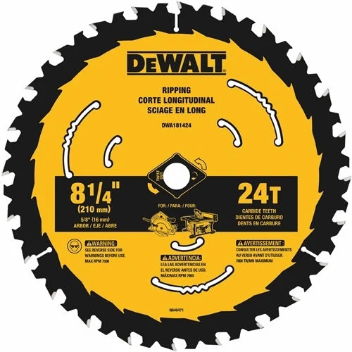 Dewalt Dwa181424 8-1/4 In. Circular Saw Blade 24T (5pk)