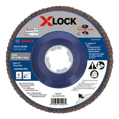 Bosch FDX2750080 5 in. X-LOCK 80 Grit Flap Disc