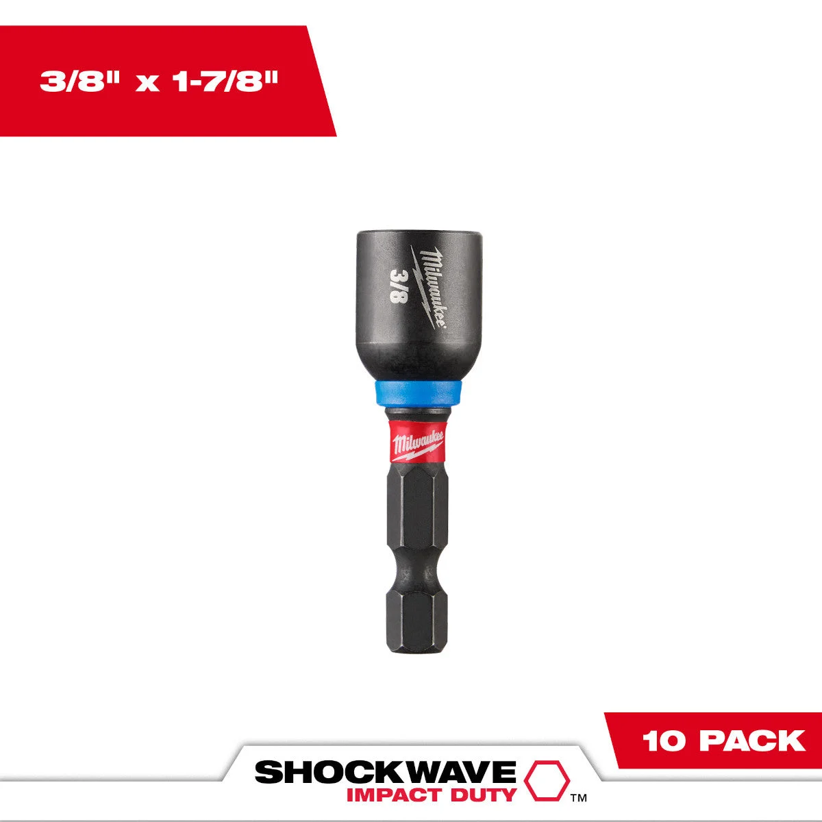 Milwaukee 49-66-0505 SHOCKWAVE Impact Duty 3/8" x 1-7/8" Magnetic Nut Driver 10PK