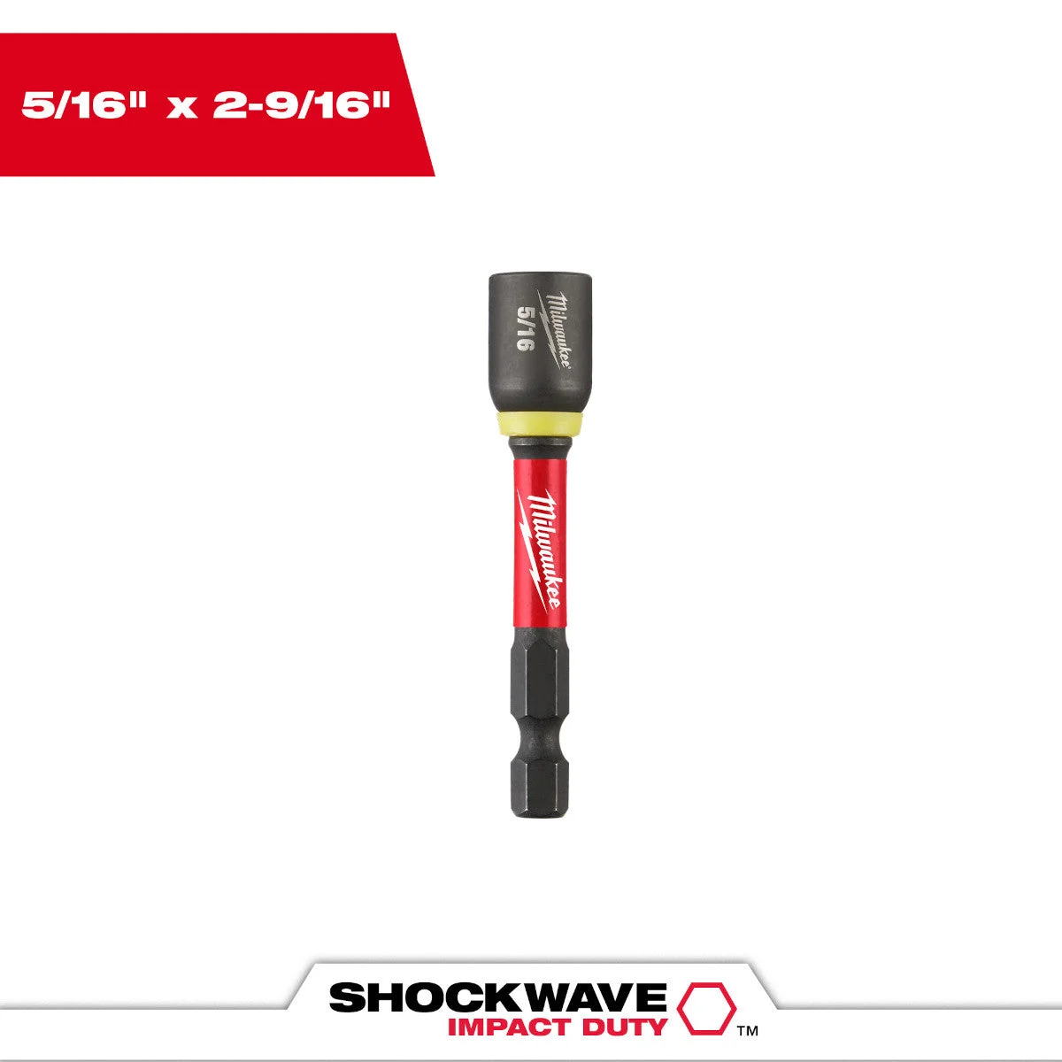 Milwaukee 49-66-4733 SHOCKWAVE Impact Duty 5/16" x 2-9/16" Magnetic Nut Driver BULK 10