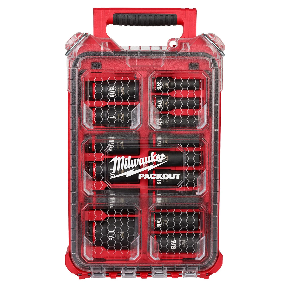 Milwaukee 49-66-6802 SHOCKWAVE Impact Duty Socket 1/2" Dr 15PC SAE PACKOUT Set