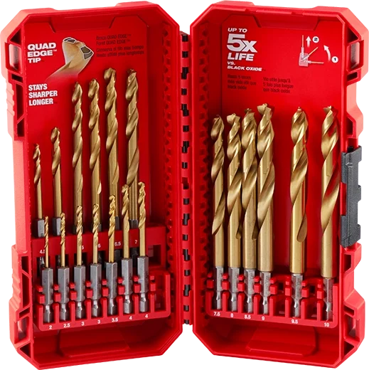 Milwaukee 48-89-4860 SHOCKWAVE Impact Duty RED HELIX Titanium Metric Drill Bit Set - 19PC