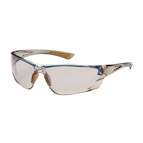 PIP 250-32-0226 Recon Eyewear, Indoor/Outdoor Blue Polycarbonate Lens, Anti-Scratch And Anti-Fog, Rimless, Translucent Brown Temples W/ Non-Slip Pads, -12 Pack