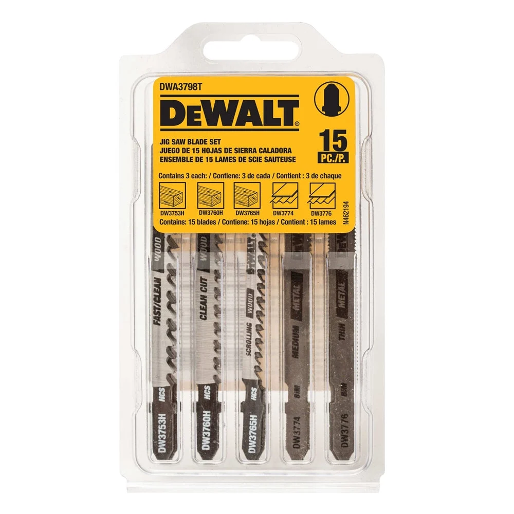 Dewalt Dwa3798T 15 Piece T-Shank Jig Saw - 10pk