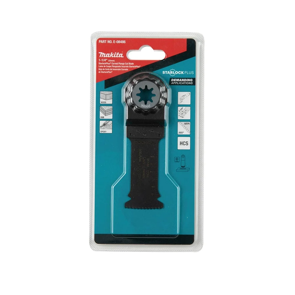 Makita E-08486 StarlockPlus Oscillating Multi-Tool 1-1/4in. High Carbon Steel Curved Plunge Cut Blade