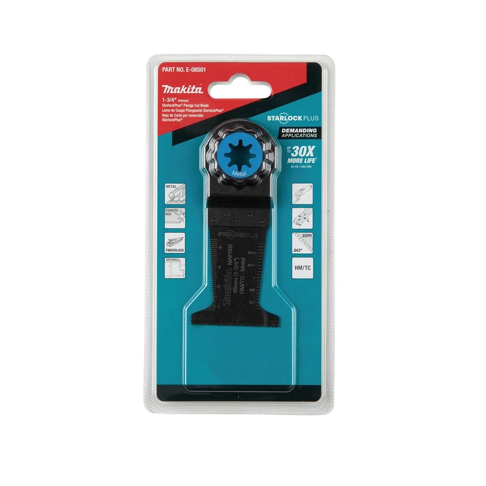 Makita E-08501 StarlockPlus Oscillating Multi-Tool 1-3/4in. Hard Metal with Tungsten Carbide Teeth Plunge Cut Blade for Metal Cutting