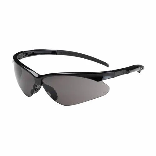 PIP 250-28-0021 Adversary Eyewear, Gray Polycarbonate Lens, Anti-Scratch And Anti-Fog, Semi-Rimless Black Frame, Rubber Temple Tips And Nose -12 Pack