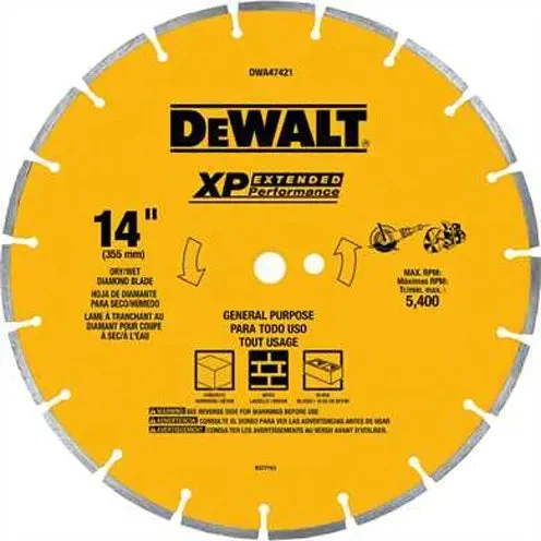 Dewalt Dwa47421 14 In Segmented Rim Gp Blade