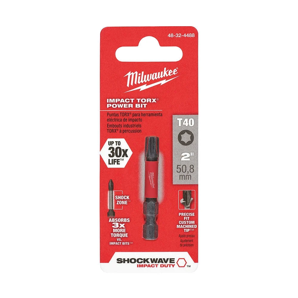 Milwaukee 48-32-4488 T40 Torx Power Power Bit, 1/4"