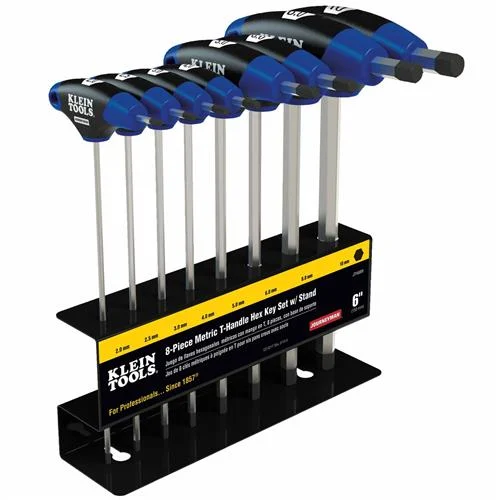 Klein Tools JTH68M 8 pc 6'' (152 mm) Metric Journeyman T-Handle Set with Stand