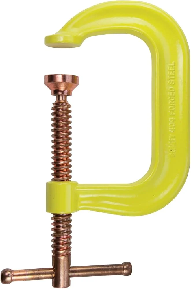 Bessey CDF403CHV C-clamp, drop forged, copper spindle, Hi Vis frame, 3 In. x 2 3/8 In., 3500 lb