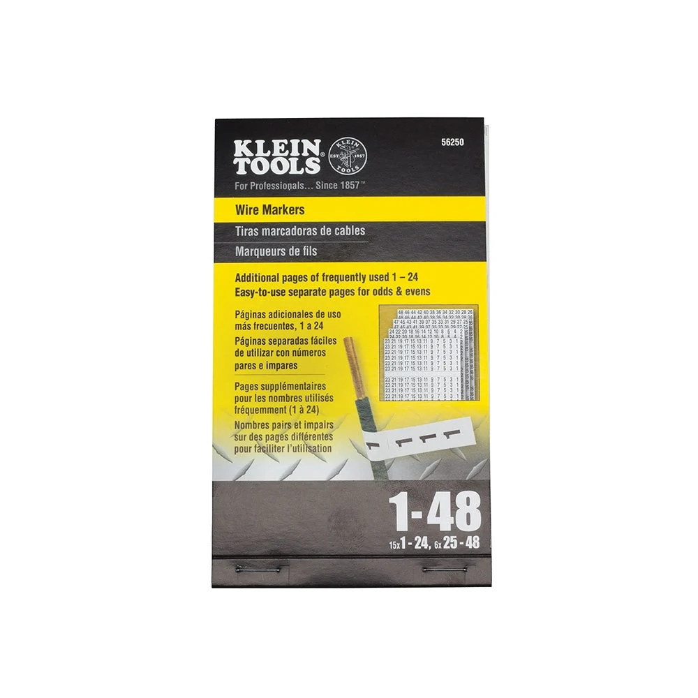 Klein 56250 Wire Markers - Numbers 1-48