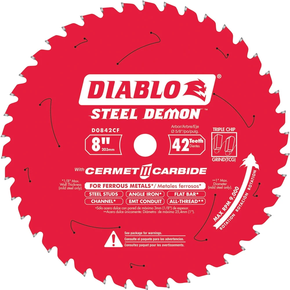 Diablo Tools 8" X 42-Teeth Steel Demon Cermet Ii Saw Blade For Thick Metal