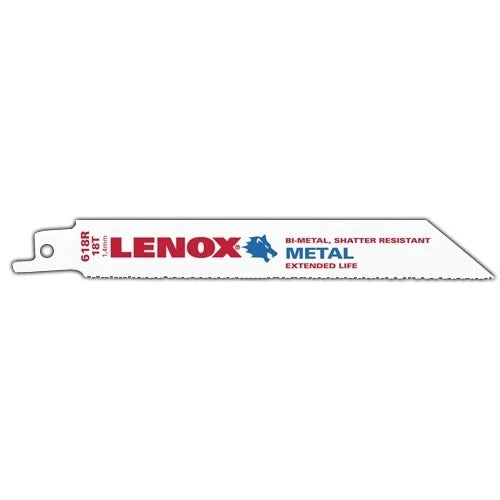 Lenox Metal Cutting Reciprocating Saw Blade with Power Blast Technology Bi-Metal 6-Inch 18 Tpi 5/Pk