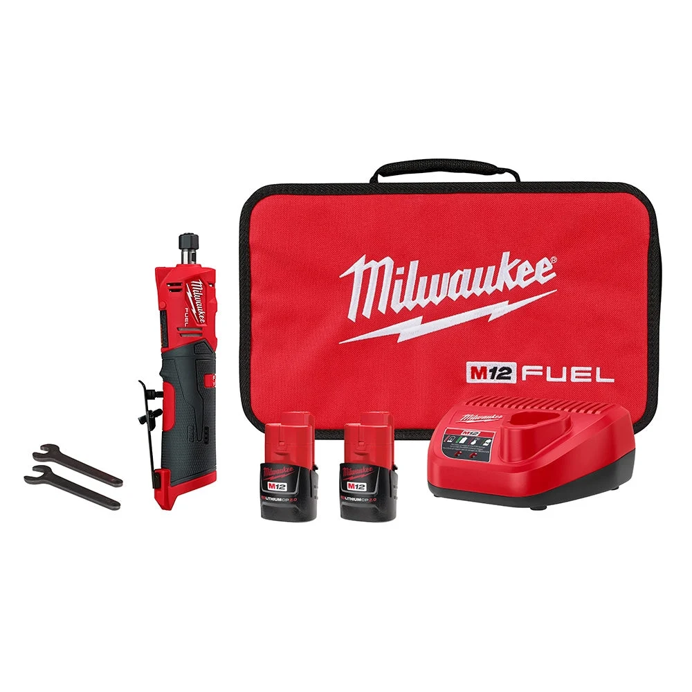 Milwaukee 2486-22 1/4 in. Straight Die Grinder 2 Bat Kit