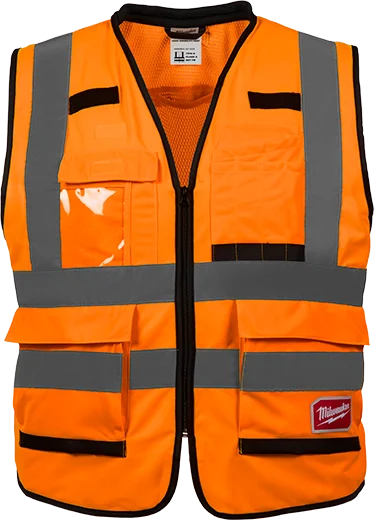 Milwaukee 48-73-5051 High Visibility Orange Performance Safety Vest - S/M 12 Pack