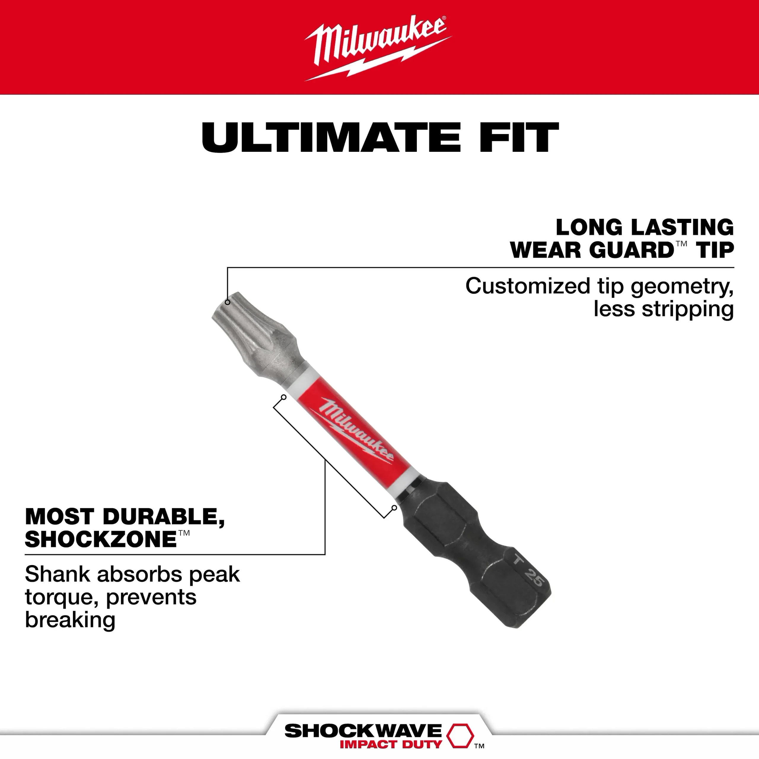 Milwaukee 48-32-4683 SHOCKWAVE 2 in. T15 Impact Driver Bits 6PK