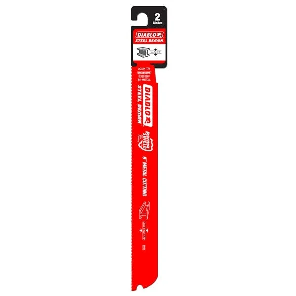 Diablo Tools 9" 20/24Tpi Bi-Metal Reciprocating Saw Blades For Thin Metal (2-Pack)