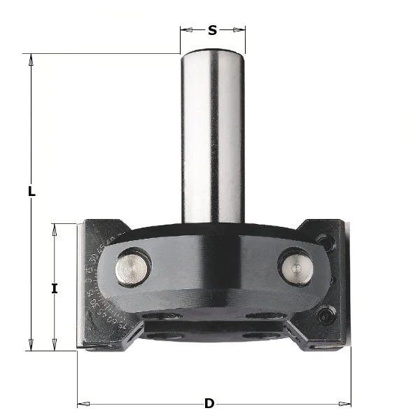 CMT 663.201.11 Adjustable Chamfering CNC Router Bit, 3-11/32-Inch Diameter, 20mm Shank