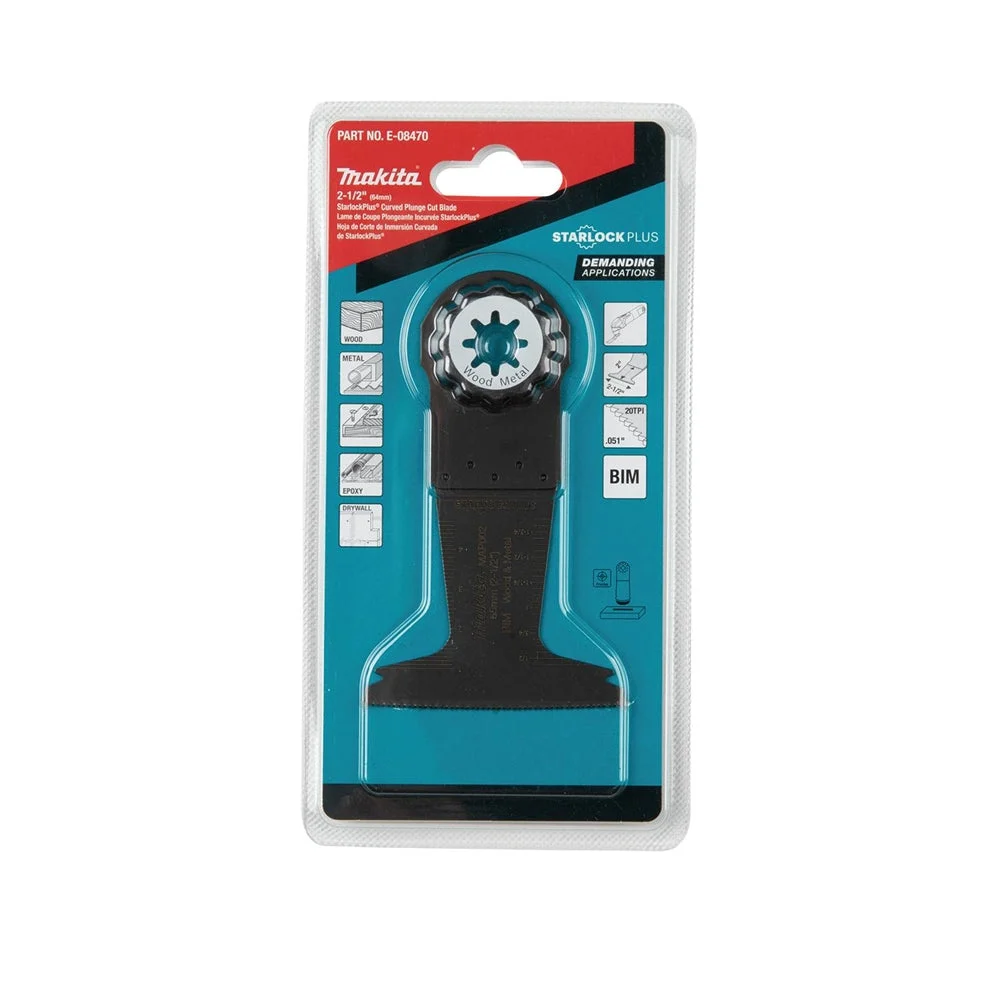 Makita E-08470 StarlockPlus Oscillating Multi-Tool 2-1/2in. Bi-Metal Curved Plunge Cut Blade