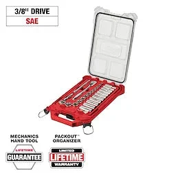 Milwaukee 48-22-9481 3/8" 28pc Ratchet and Socket Set in PACKOUT - SAE