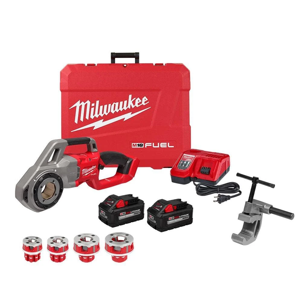 Milwaukee 2870-22 M18 FUEL Compact Pipe Threader w/ ONE-KEY w/ 1/2" - 1-1/4" Compact NPT Forged Aluminum Die Heads